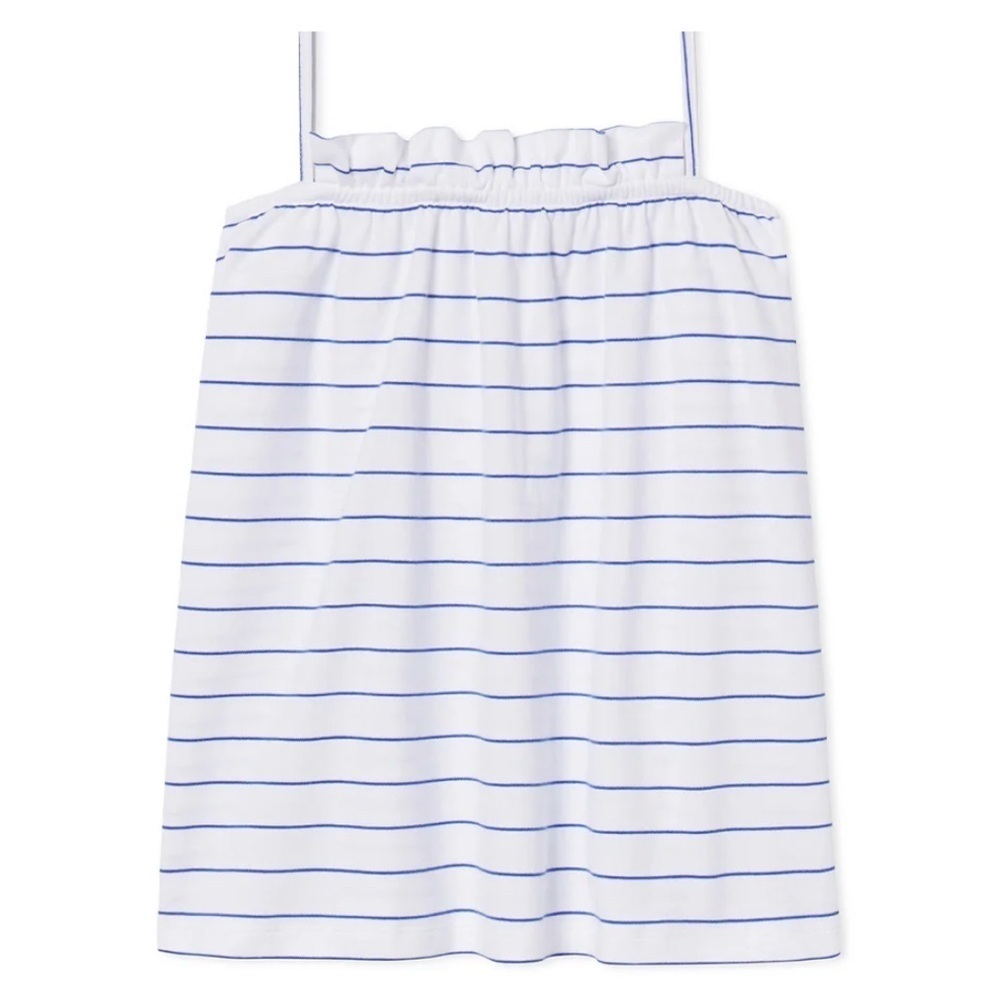 NWOT LAKE Striped Sleeveless Ruffle Adjustable Spaghetti Strap Top Size L